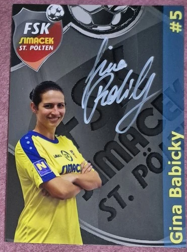 Gina Babicky, FSK St. Pölten, Simacek, Women's Football, Original Signed Photo