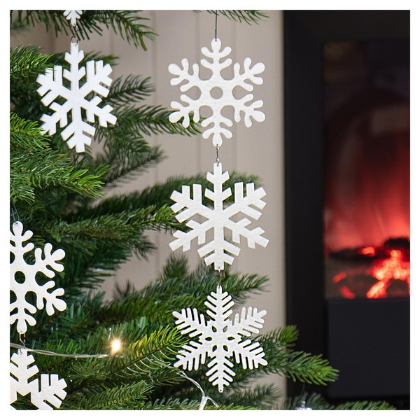 Weihnachtsdeko Schneestern AnhäNger HäNgedeko Weiß 12 StüCk Winterdeko 10 Cm-image
