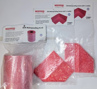 Warmup DCM Waterproofing Band (35 Ft) & Inside Corners (4) Pre-formed 90° New