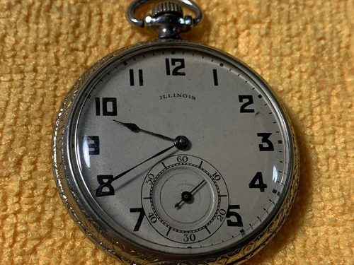 Vintage ILLINOIS pocket watch, grade 404, model 3, 12s,17j,1915, Supreme GF runs