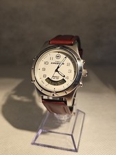 TIMEX EXPEDITION INDIGLO ANA-DIGI QUARZO QUADRANTE BIANCO UOMO PERFETTAMENTE FUNZIONANTE VINTAGE