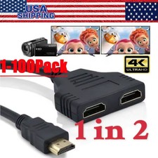 4K HDMI Cable Splitter Adapter 2.0 Converter 1 In 2 Out 1 Male to 2 Female lot