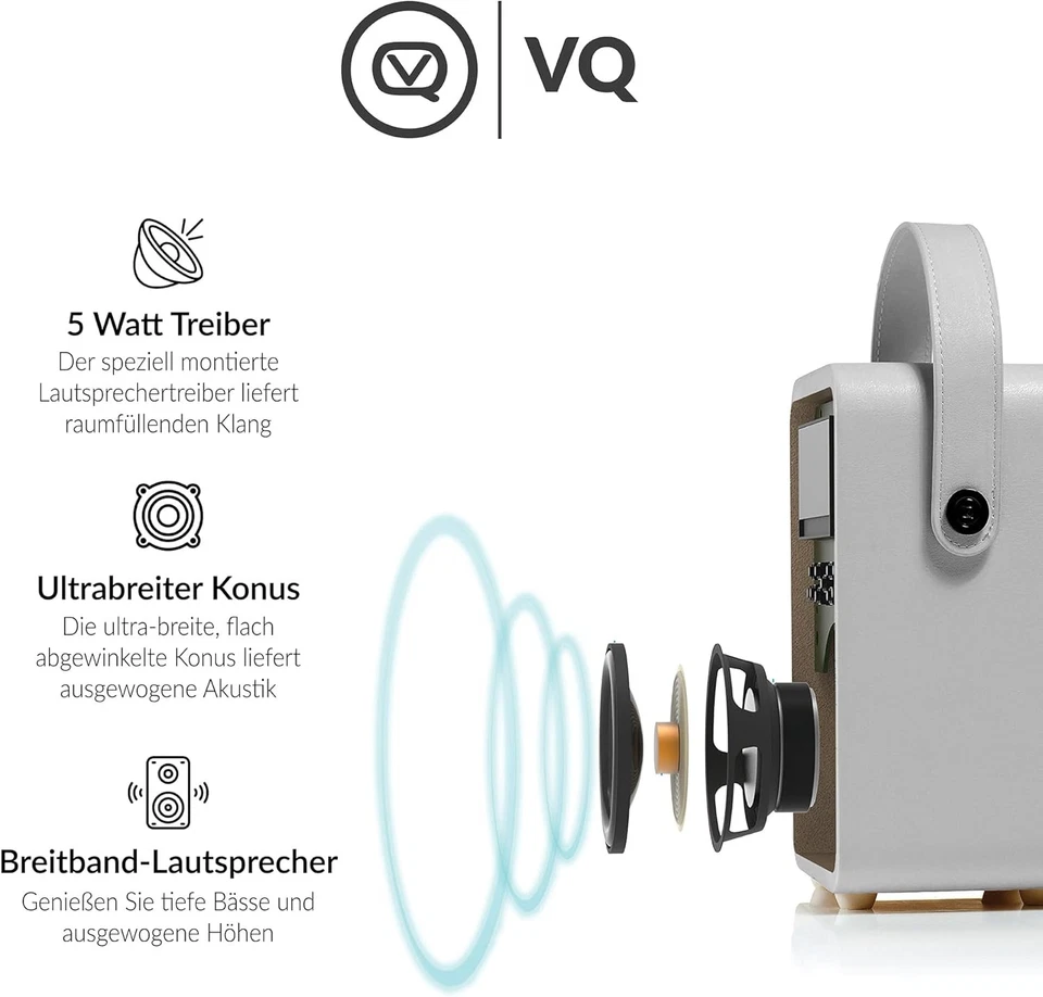 Tragbares DAB Radio mit Bluetooth-Lautsprecherein, DAB+Radio Alarm Wecker - Bild 3 von 4