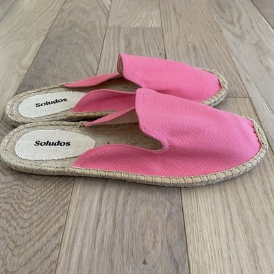 Soludos The Dali Mule Espadrille Size 9 9.5 Pink Canvas