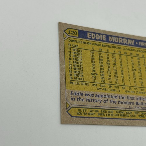1987 Topps - Eddie Murray #120 - Picture 7 of 8