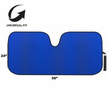 Motor Trend Matte Auto Sun Shades Front Windshield Protection - Blue 58 X 24