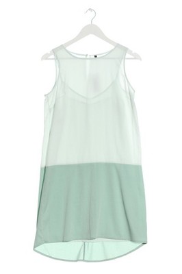 STILE BENETTON Sommerkleid Damen Kleid Gr. DE 34 weiß-türkis Casual-Look