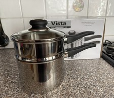 Judge Vista 16cm Bain Marie Double Boiler Saucepan Set. Stainless Steel.