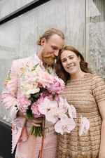 Men Pink Designer 2Pc Customized Floral Embroidered Western Wedding prom outfits
