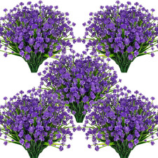 20Pcs Artificial Flowers for Outdoor,Plastic Flowers Decoration, UV Resistant Fa