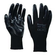 5 x BlueSpot XXL Nitrile Waterproof Gloves Double Coat Grip Mechanic Builder XXL
