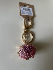 Pink Rhinestone pig, key chain , NWT Gold Tone Key Holder Heart Too Cute