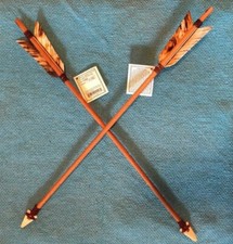 2- Navajo Arrows 19"  mixed Turkey feathers-Leather-hand carved arrowhead Great!