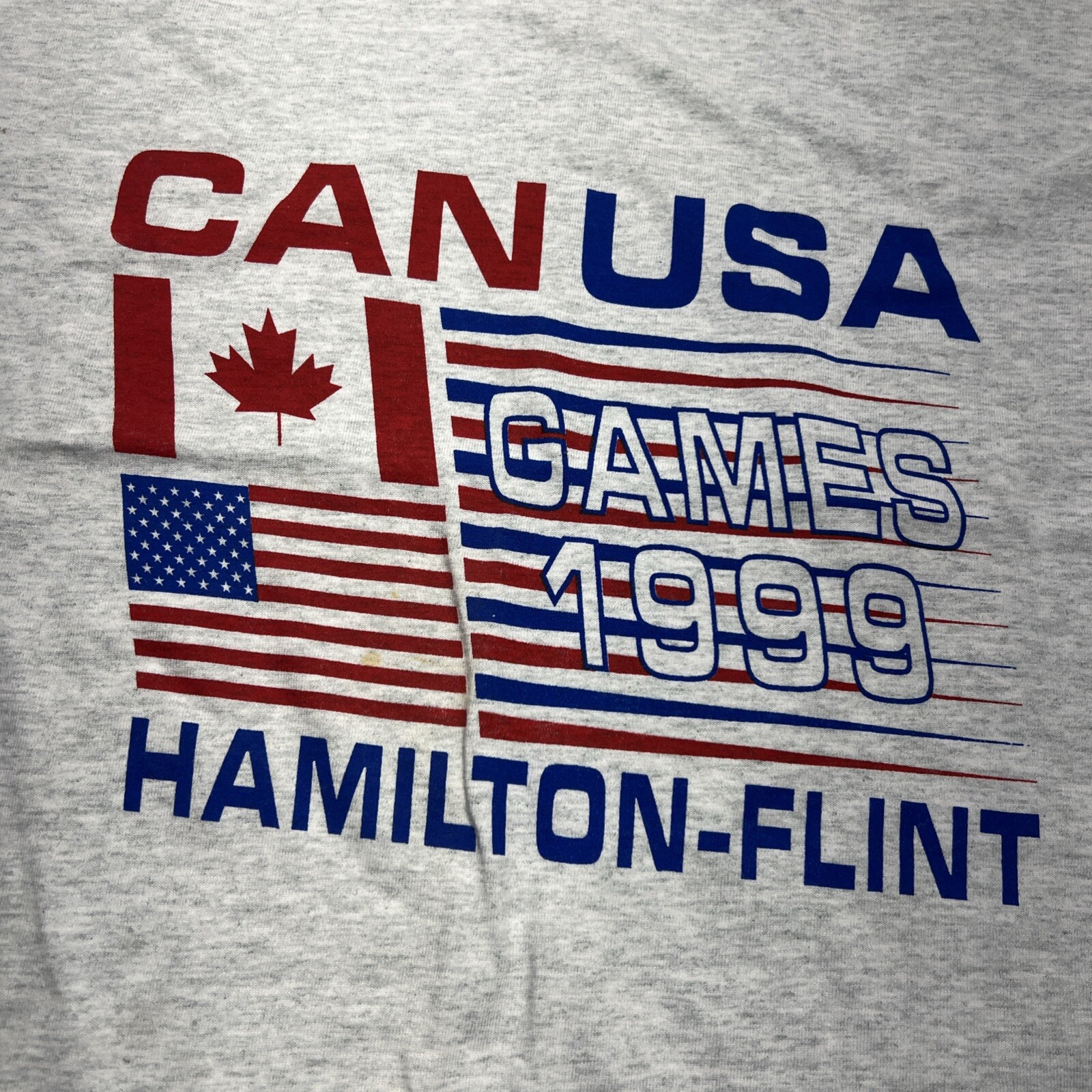 90s CANUSA Games Shirt  Vintage Hockey #8  Hamilton-Flint T-Shirt L