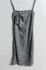 Pretty Little Thing Womens Shimmery Bodycon Dress - Silver - Size 8 NEW (d63)
