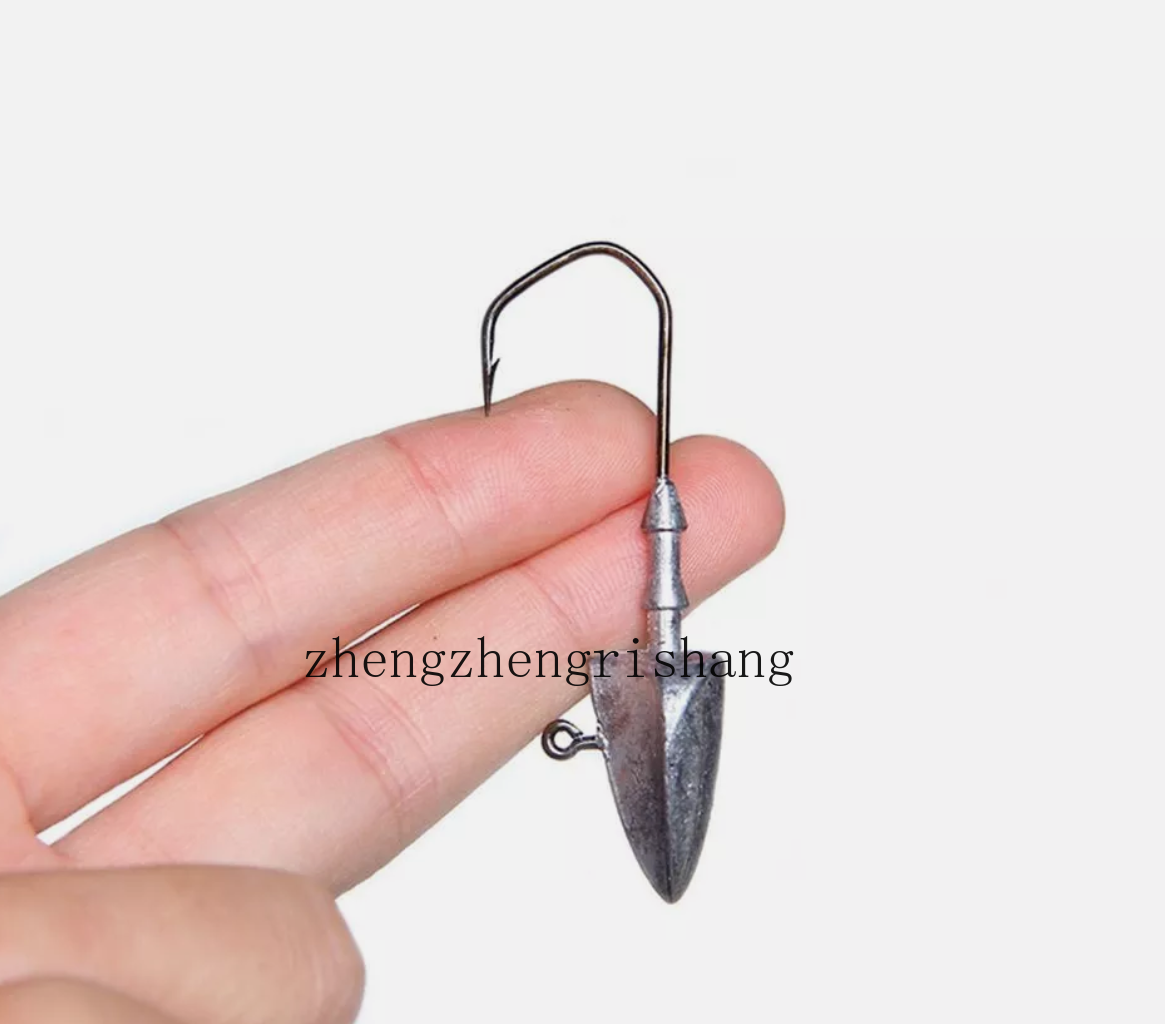 bulk lead head fishing hooks 10PCS Triangle Lead Jig Head Fishing Hooks Soft Worm Jig Hook Size  1/8oz-2/3oz