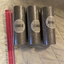 Lot Of Three Glitter Tulle Spool Silver , 6 X 10 Yard New