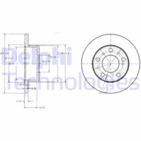2X Delphi BG2253 Bremsscheibe FüR CitroËN DS Fiat Peugeot