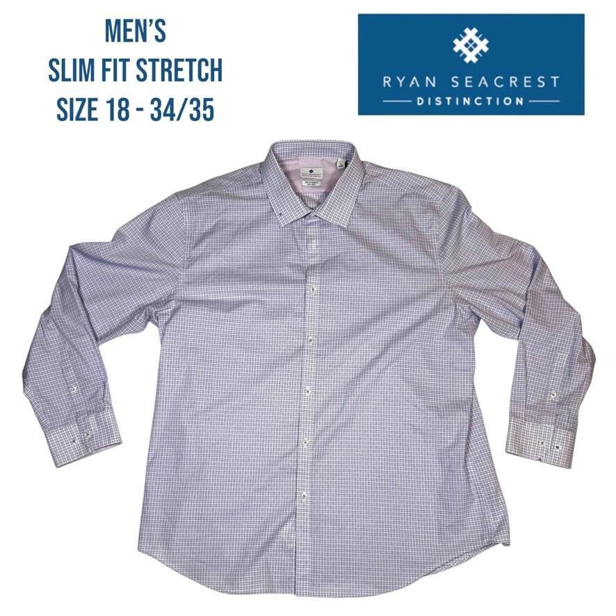ryan seacrest slim fit dress shirt Ryan Seacrest slim stretch non iron long-sleeve dress shirt