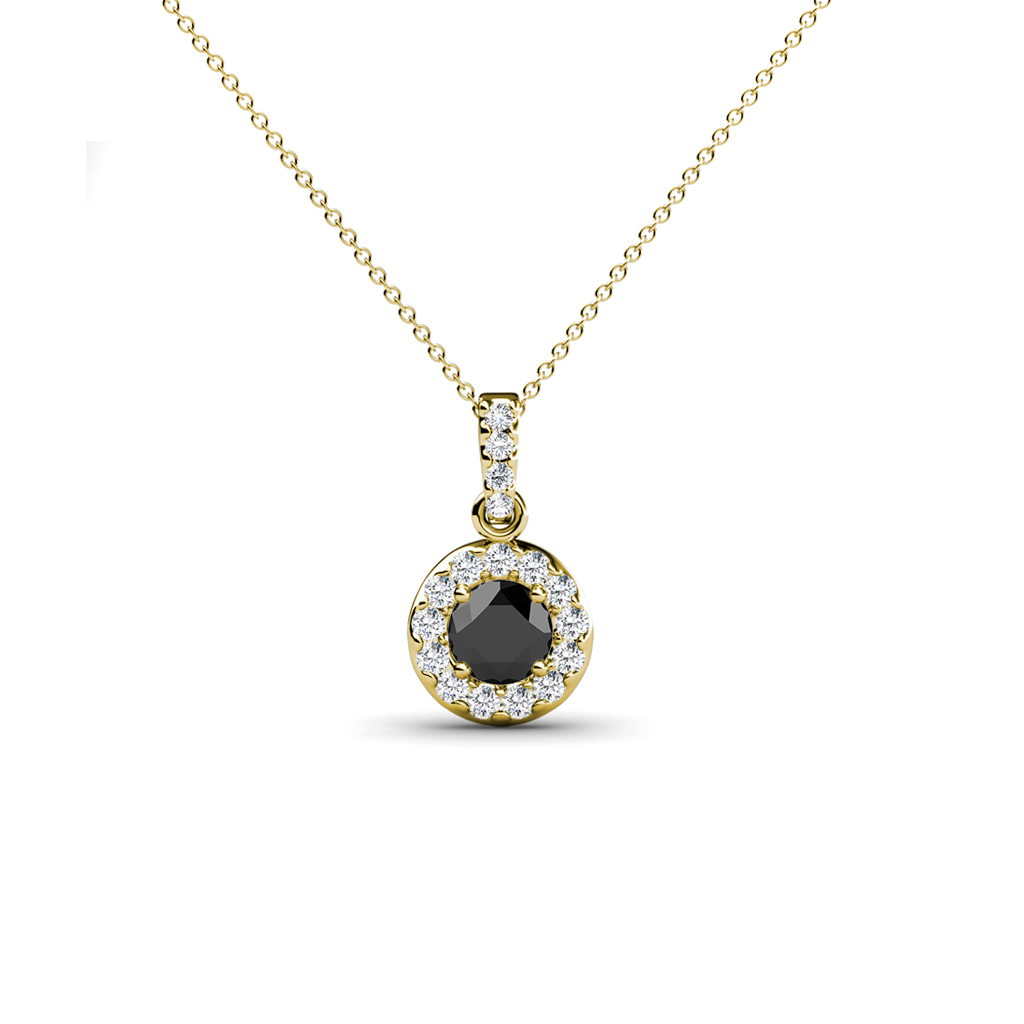 Colgante Halo Diamante Blanco y Negro 0,54 ctw en Oro 14K JP:34256