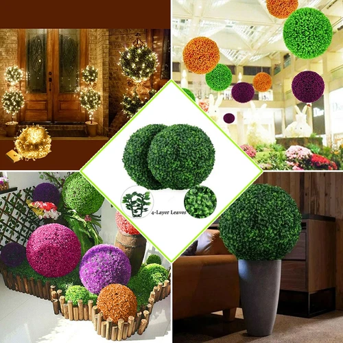 Artificial Green Plant Topiary Ball Decorative Balls Home Garden Wedding DecorV - Picture 3 of 29