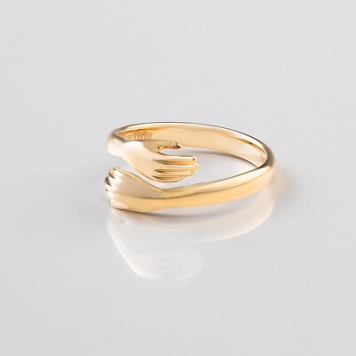 Gold Hugging Ring   925 Sterling Silver Open Ring   Hugging Ring Silver