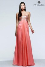 Faviana Prom Dress Formal Evening Gown 7411 Gold/Ice Blue Size 2, Pink Size 6