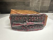 Vintage DAVY CROCKETT OLD BETSY Belt Buckle W/DAVY CROCKET Leather Belt