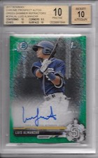 2017 Bowman Chrome LUIS ALMANZAR GREEN SHIMMER REFRACTOR AUTO RC /99 BGS 10!