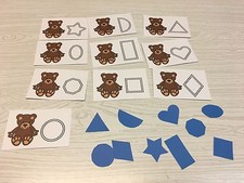 Bear Shape Match Cards - Laminated Activity Set - Teaching Supplies