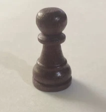 Wooden Replacement Chess Piece Pawn Black Brown 1 3/8”