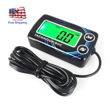 LCD Digital RPM Tach Hour Meter Tachometer Gas Engine Maintenance for 2/4 Stroke