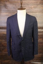 SUITSUPPLY REDA Blue Wool Notched Double Vented Two Button Blazer Jacket Size 52