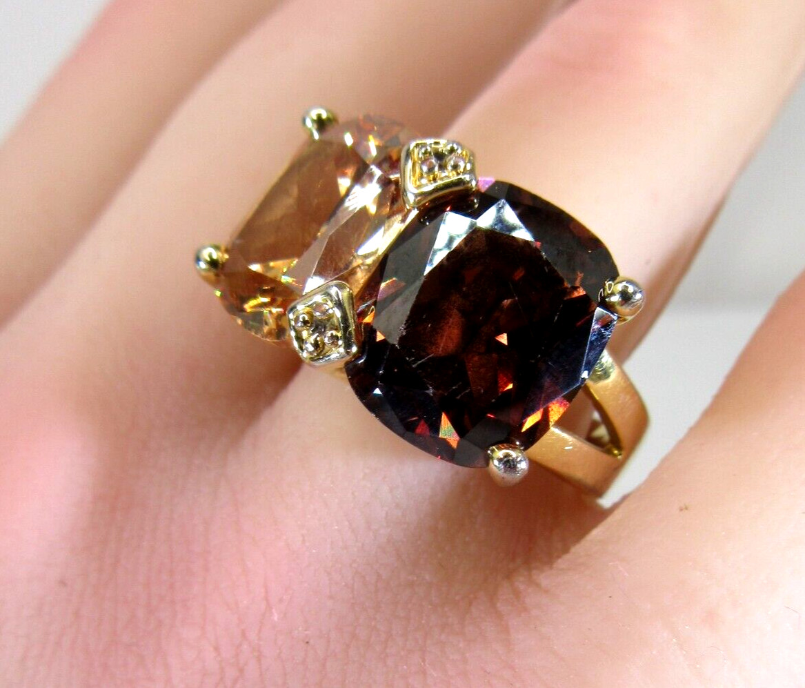 signed FRANCESCA VISCONTI statement ring crystal … - image 2