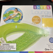 Intex Sit N Float Inflatable Lounge Adult Pool Chair Swimming Pool Cup Holders