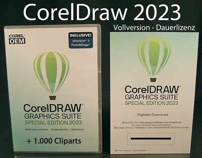 Corel Draw Graphics Suite SE 2023 Vollversion Box Dauerlizenz Cliparts OVP NEU