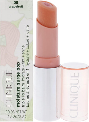 Clinique Moisture Surge Pop Triple Lip Balm 06 GRAPEFRUIT Full Size New in Box