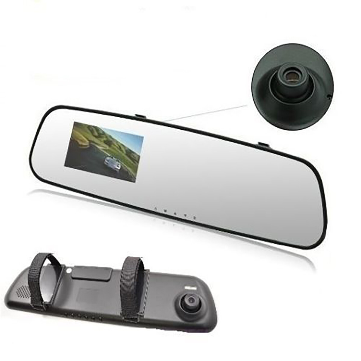 Kit Specchietto Monitor Auto DVR Videoregistratore con Telecamera TF