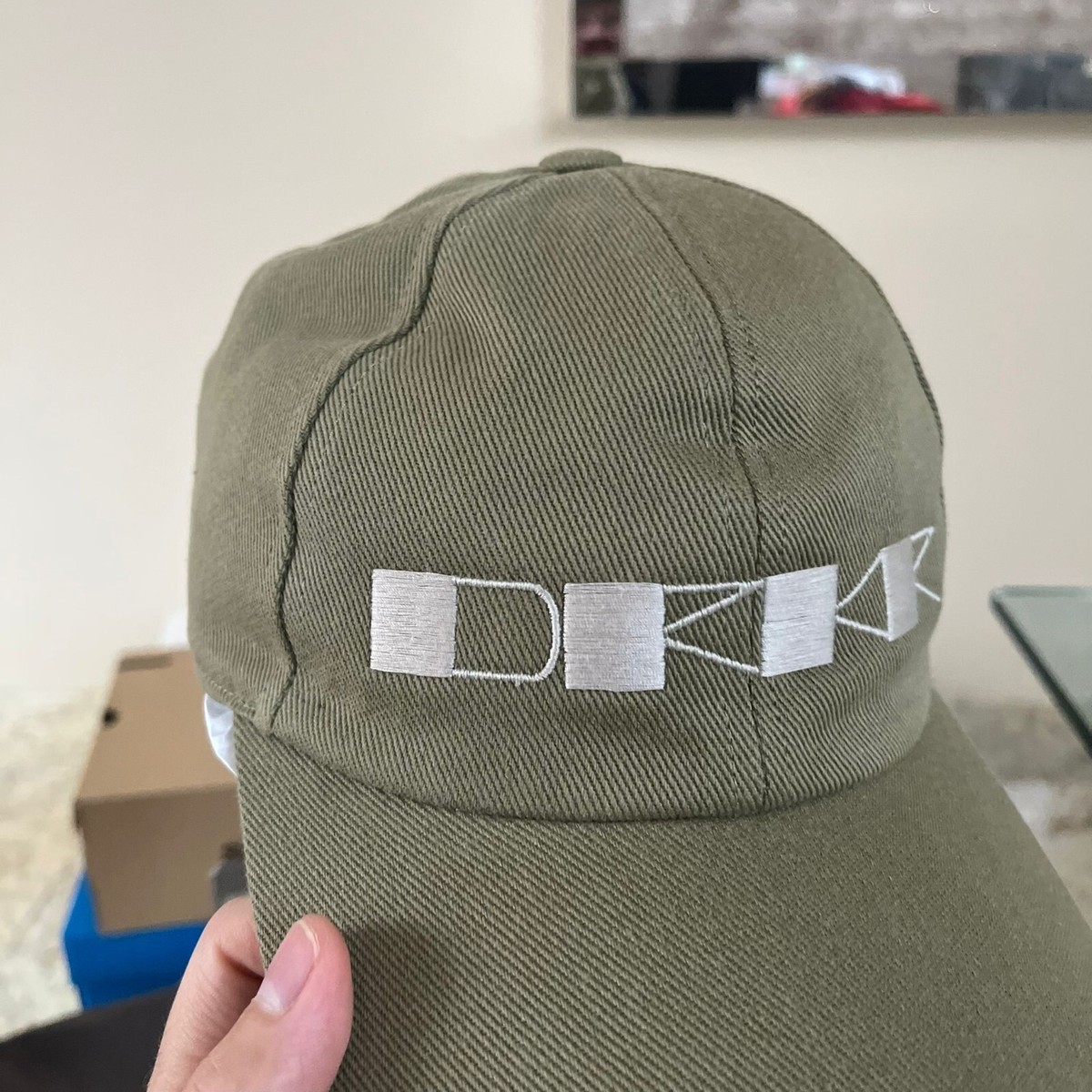 Rick Owens Drkshdw , Embroidered Logo Snapback Hat in Pale Green