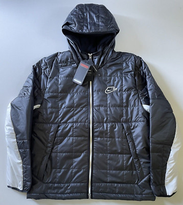Nike Mens NSW Synthetic Fill Fleece Hooded Jacket Black CU4422-070 Size Large