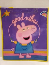 Peppa Pig eco reusable shopping tote bag Good Vibes NEW