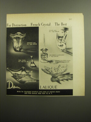 1960 Daum and Lalique Crystal Advertisement - Verseau Vase, Sylvie Vase