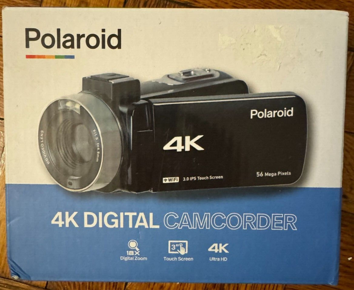 Polaroid 4k Digital Camcorder 18X Polaroid ID995 3" Touch Screen 4K