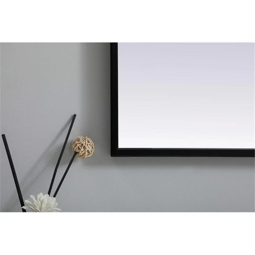 Elegant Decor Ayra 22x30" Arch Modern MDF Wood/Iron Mirror in Black - Picture 5 of 9