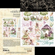 Graphic45 FAIRY BOUTIQUE RUB-ON TRANSFER SET 2 Sheets scrapbooking