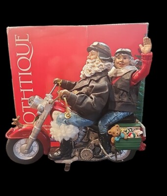 Possible Dreams NICK AND HIS CHICK 9'' Clothtique Santa Mrs. Motorcycle 713350