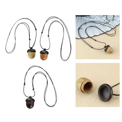 Schraubbar Ebenholz Eichel Halskette Anhänger Retro Wunsch Schmuck Basteln Tannenzapfen