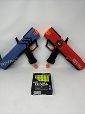 NERF Gun Lot RIVAL APOLLO Blue and Red Deadpool Blasters with 30 Foam Balls