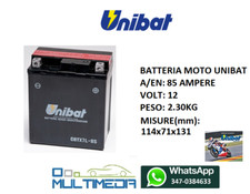 BATTERIA MOTO PER  APRILIA RS4 125CC  UNIBAT CBTX7L-BS 12V 6AH 60A SP