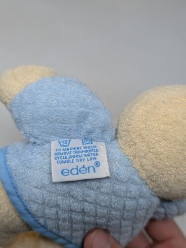 Vintage Eden Terry Cloth Plush Baby Bunny Peter Rabbit Rattle Stuffed Animal 90s - Picture 3 of 5